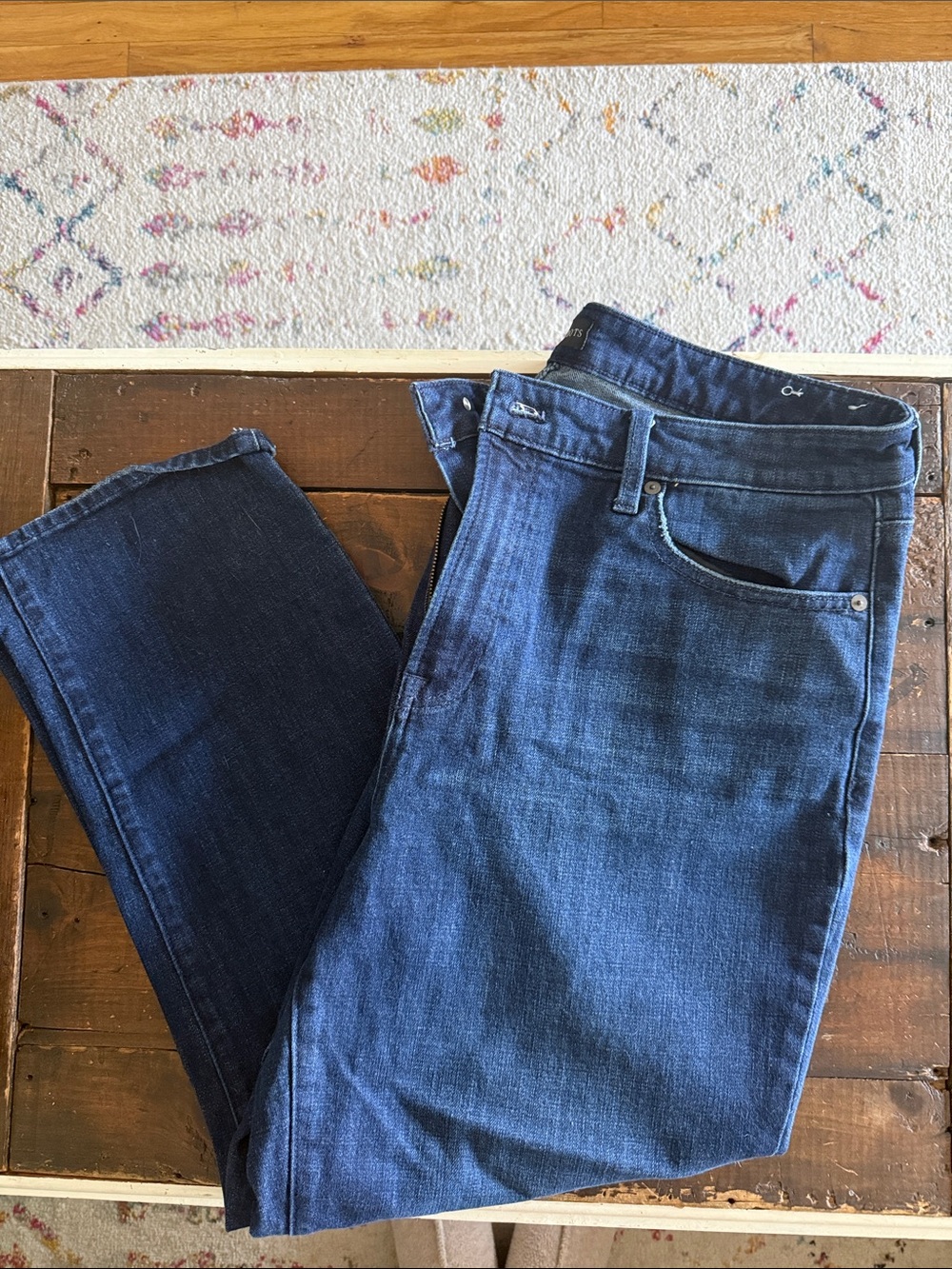 Talbots womens Straight Jeans in Dark Blue Denim